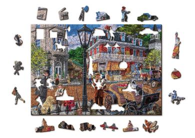Wooden.City, drewniane puzzle z figurkami, Ulica w Centrum, 400 elementów