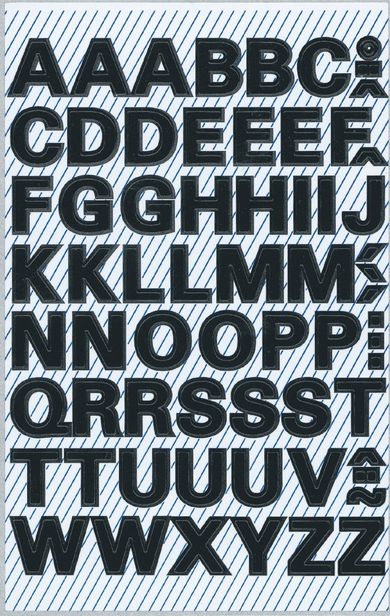 Z-Design, naklejki czarne litery (38 pkt./95 mm), wodoodporne