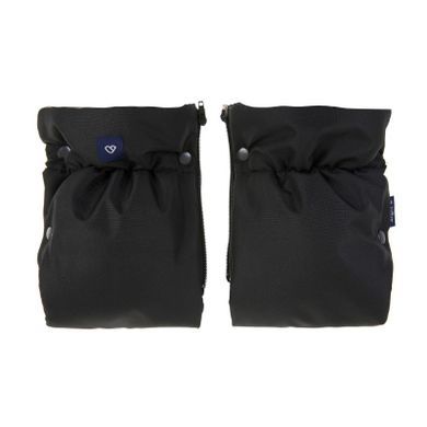 Zaffiro, mufka, rękawiczki do wózka, ocieplane wełną owczą premium, Black