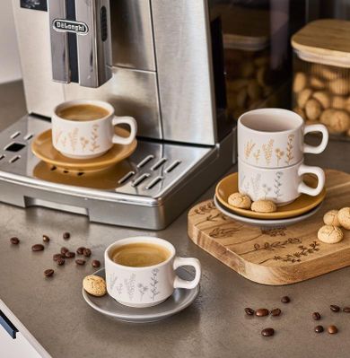 Zeller, zestaw do espresso, Flowers, 4 filiżanki ze spodkami, 70 ml