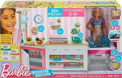 Barbie, Idealna kuchnia, światło i dźwięk, zestaw z lalką