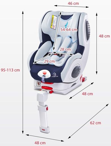 Caretero, Champion Isofix, fotelik samochodowy, 0-18 kg, graphite