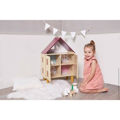 Janod, drewniany domek dla lalek, Twist, 11 elementów