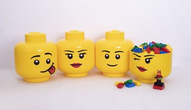 LEGO, mała głowa, dziewczynka, pojemnik do przechowywania
