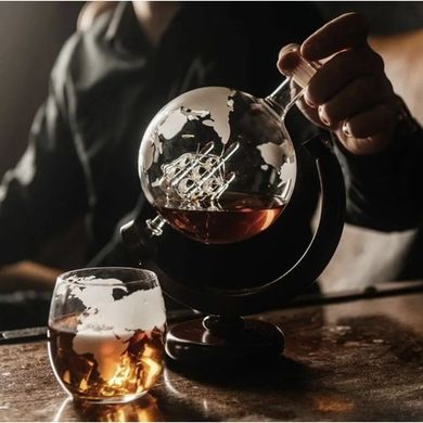 Malatec, karafka, globus, zestaw do whisky