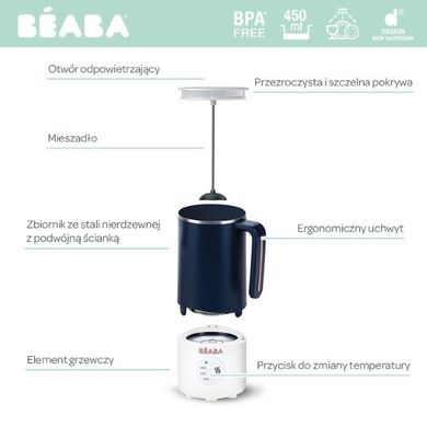 Beaba, Milk Prep, ekspres do mlecznych napojów, night blue