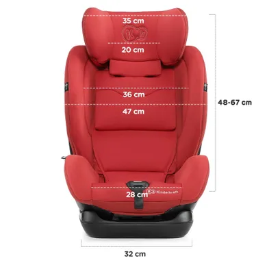 Kinderkraft, MYWAY, fotelik samochodowy, 0-36 kg, czerwony