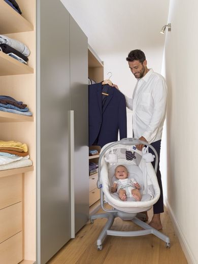 Chicco, Baby Hug 4in1 Air, kołyska, leżaczek, krzesełko, white snow