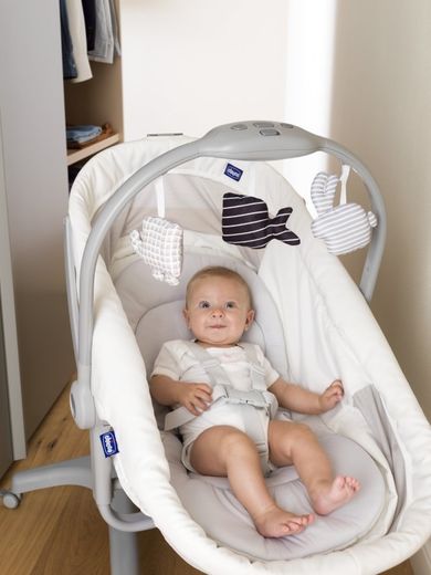 Chicco, Baby Hug 4in1 Air, kołyska, leżaczek, krzesełko, white snow