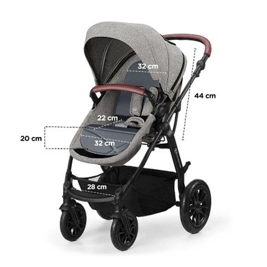 Kinderkraft, Xmoov, wózek wielofunkcyjny 3w1, szary