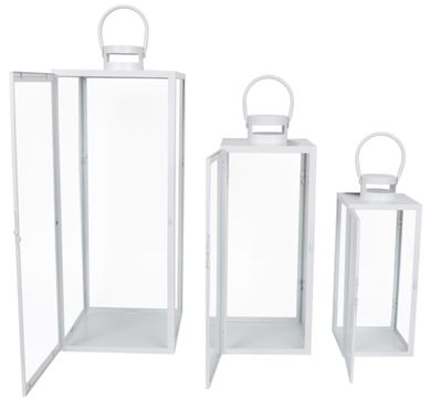 3 białe latarenki, 16.5-17.5-40 +21-22-54.5+26.5-27.5-70 cm