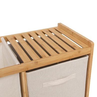 5five Simply Smart, regał bambusowy z koszem na pranie, Tidy box, i pojemnikami, 66-33,3-78.5 cm