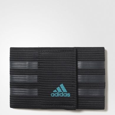 Adidas, opaska kapitana, czarno-szara, zielone logo