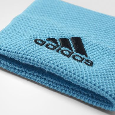Adidas, opaska tenisowa na nadgarstek, błękitna i czarna