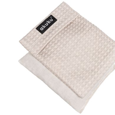 Akuku, termofor z pestkami wiśni w pokrowcu, beżowy, 13-16 cm