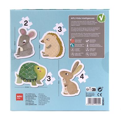 Apli Kids, My First, Zwierzątka, puzzle progresywne, 2, 3, 4 elementy, 2+
