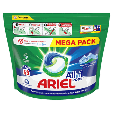 Ariel, All-in-1 PODS, kapsułki do prania, 63 prań