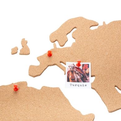 Atmosphera, mapa świata na ścianę do zaznaczania miejsc, 102-50 cm, korkowa