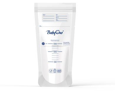BabyOno, Woreczki do przechowywania pokarmu 150 ml, 20 szt.