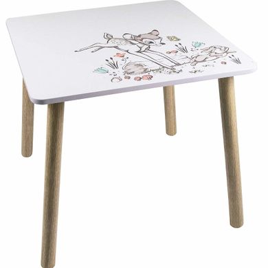 Bambi, drewniany stolik z krzesełkami