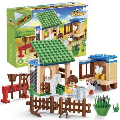 BanBao, Eco Farm, Zagroda dla zwierząt, klocki plastikowe
