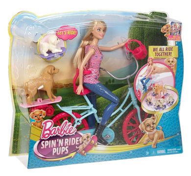 Barbie, Na rowerze z pieskami, zestaw z lalką