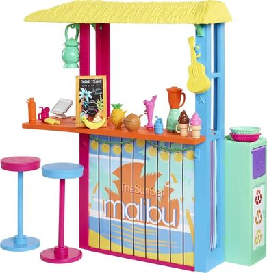 Barbie, Plażowy bar, zestaw akcesoriów bez lalki