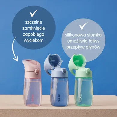 B.Box, Junior, butelka ze słomką, Spearmint, 380 ml