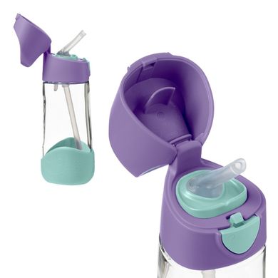 b.box, zestaw mini lunchbox + butelka tritanowa ze słomką, 450 ml, Lilac Pop