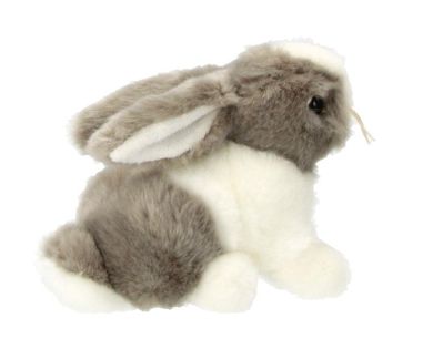 Beppe, Króliczek, maskotka, szaro-biały, 16 cm
