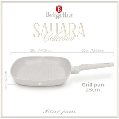 Berlinger Haus, patelnia grillowa tytanowa, sahara, 28 cm