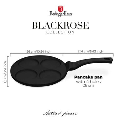 Berlinger Haus, patelnia tytanowa do placków jajek, black rose, 26 cm