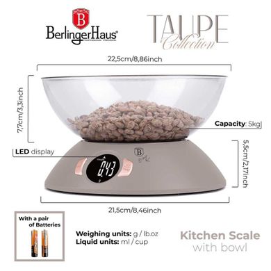 Berlinger Haus, waga kuchenna z misą, taupe