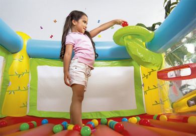 Bestway, Fisher-Price, dmuchany zamek, trampolina z piłkami, 175-173-114 cm