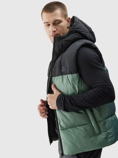 Bezrękawnik męski z kapturem, khaki, 4F