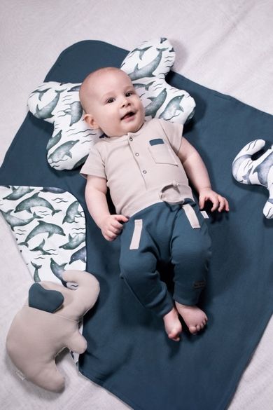 Body chłopięce z krótkim rękawem, szare, Nicol