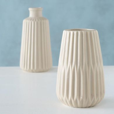 Boltze Home, wazon ceramiczny z tłoczonym wzorem, Esko, 17 cm
