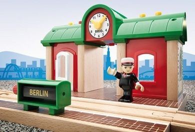 Brio World, Stacja kolejowa z nagrywarką, zabawka drewniana