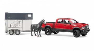 Bruder, RAM 2500 Power Wagon, auto z przyczepą do przewozu koni