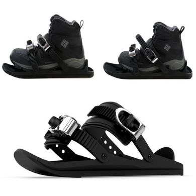 Buty narciarskie, krótkie narty, czarne