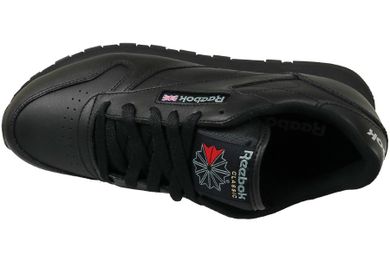 Buty sportowe damskie, czarne, Reebok Classic Leather
