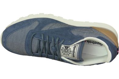 Buty sportowe męskie, niebieskie, Reebok CL Leather Fleck
