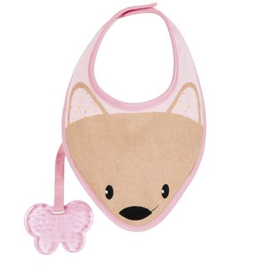 Chicco, śliniak z gryzakiem, różowy, 4m+