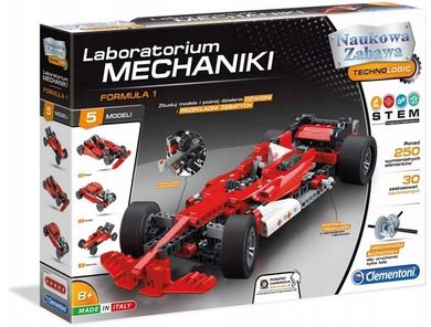 Clementoni, Technologic, Laboratorium Mechaniki, Formuła 1, zabawka edukacyjna, 250 elementów