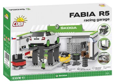 Cobi, Skoda Fabia R5, Racing Garage, stacja kontroli pojazdu, zestaw, 535 elementów