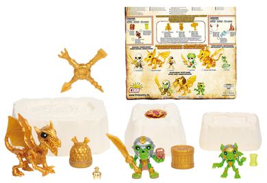 Cobi, Treasure X, Dragons Gold, skrzynia, zestaw niespodzianka, figurki, 3 szt.