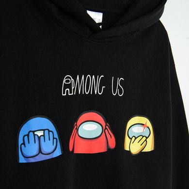 Cool Club, Bluza chłopięca z kapturem, czarna, Among Us