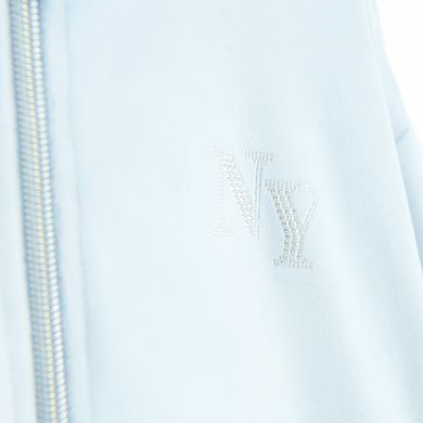 Cool Club, Bluza dziewczęca z kapturem, rozpinana, welurowa, niebieska