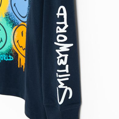 Cool Club, Bluzka chłopięca z długim rękawem, granatowa, SmileyWorld