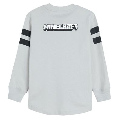 Cool Club, Bluzka chłopięca z długim rękawem, jasnoszara, Minecraft